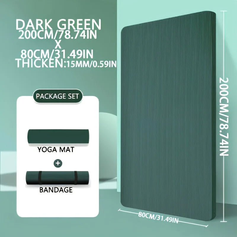 NBR Yoga Mat - 15/20mm Thick, Moisture-Proof, Non-Slip, Durable for Outdoor Use - 200x80cm Fitness and Exercise Mat