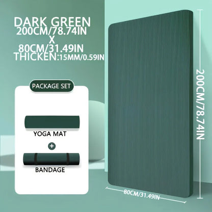 NBR Yoga Mat - 15/20mm Thick, Moisture-Proof, Non-Slip, Durable for Outdoor Use - 200x80cm Fitness and Exercise Mat