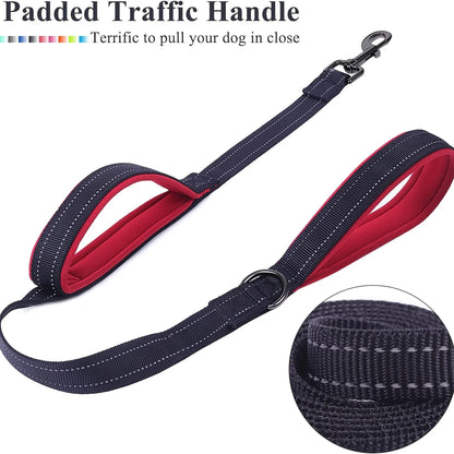 Double Handle Dog Leash, Double-Sided Reflective Night Safety, Heavy Duty for and Extra Large and Me
