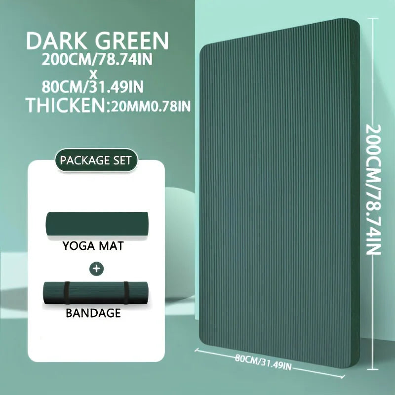 NBR Yoga Mat - 15/20mm Thick, Moisture-Proof, Non-Slip, Durable for Outdoor Use - 200x80cm Fitness and Exercise Mat