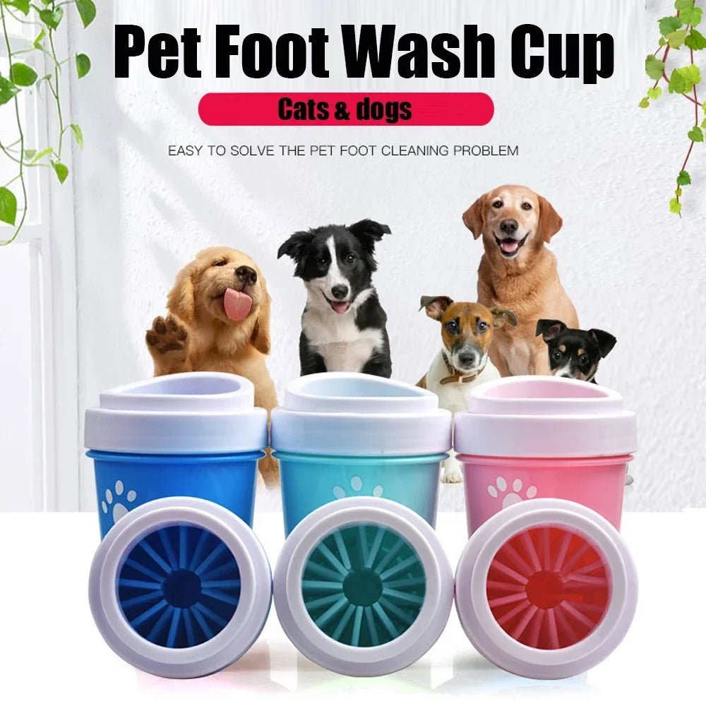 Dog Paw Cleaner Cup Soft Silicone for Dogs Foot Wash Tool Pet Feet Washer Cat Dirty Paw Cleaning Brush Clean Cup Bath Sprayers