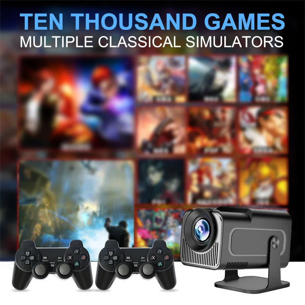 HCS350 Pro Retro Video Game Consoles Android12.0 TV OS A53 System WIFI Portable Intelligent Projector 720P Projector